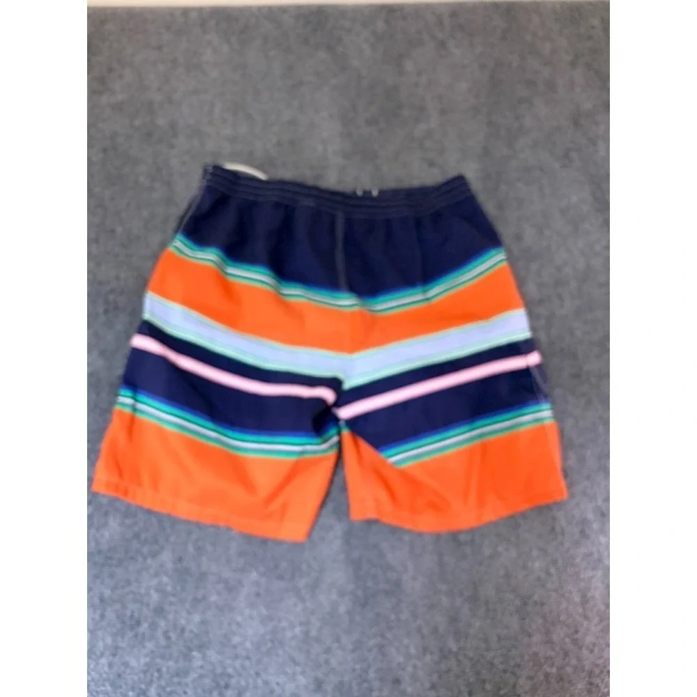 Polo Ralph Lauren Mens Orange Blue Striped Kailua Swim Trunks Shorts Size XL